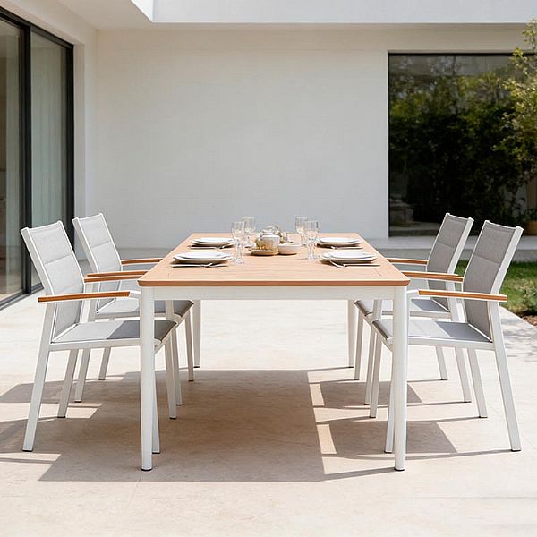 Aluminum Butterfly Leaf Pull Out Extension Outdoor Extendable Dining Table - 11D15K