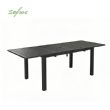 Aluminum Butterfly Leaf Extendable Patio Dining Table with Umbrella Hole for Garden - 11D26B