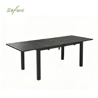 Aluminum Butterfly Leaf Extendable Patio Dining Table with...