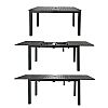 Aluminum Butterfly Leaf Extendable Patio Dining Table with Umbrella Hole for Garden - 11D26B
