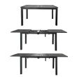 Aluminum Butterfly Leaf Extendable Patio Dining Table with Umbrella Hole for Garden - 11D26B