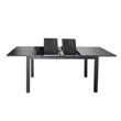 Aluminum Butterfly Leaf Extendable Patio Dining Table with Umbrella Hole for Garden - 11D26B