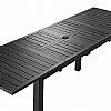 Aluminum Butterfly Leaf Extendable Patio Dining Table with Umbrella Hole for Garden - 11D26B