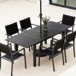 Aluminum Butterfly Leaf Extendable Patio Dining Table with Umbrella Hole for Garden - 11D26B