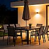 Aluminum Butterfly Leaf Extendable Patio Dining Table with Umbrella Hole for Garden - 11D26B