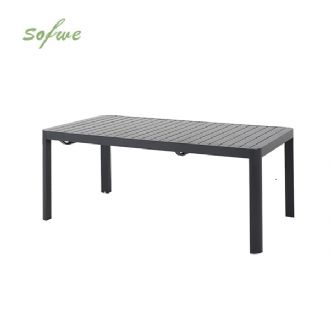 Wholesale Outdoor Aluminum Extendable Dining Table Slat Top...