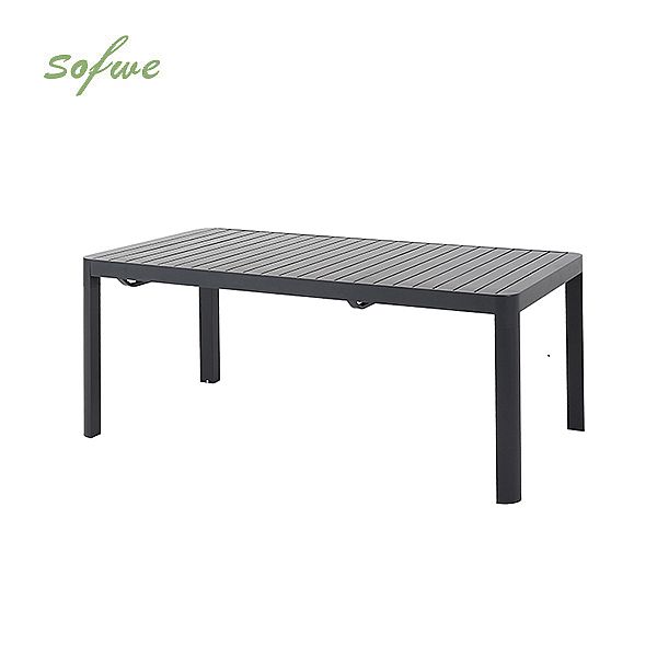 Wholesale Outdoor Aluminum Extendable Dining Table Slat Top Rectangular Patio Garden Table - 11D26C