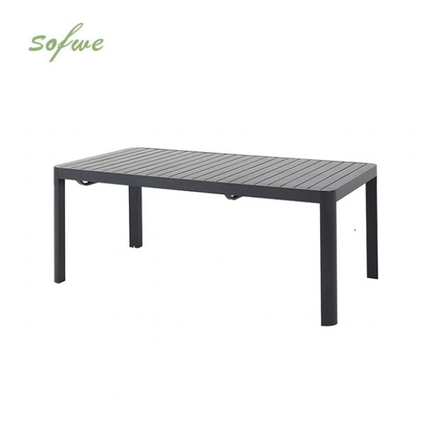 Wholesale Outdoor Aluminum Extendable Dining Table Slat Top Rectangular Patio Garden Table - 11D26C