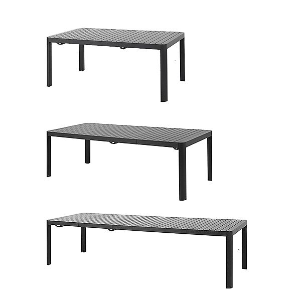 Wholesale Outdoor Aluminum Extendable Dining Table Slat Top Rectangular Patio Garden Table - 11D26C