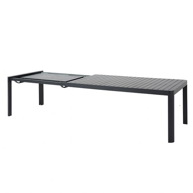 Wholesale Outdoor Aluminum Extendable Dining Table Slat Top Rectangular Patio Garden Table - 11D26C