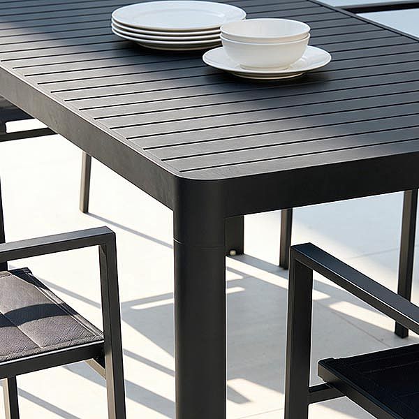 Wholesale Outdoor Aluminum Extendable Dining Table Slat Top Rectangular Patio Garden Table - 11D26C