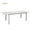 White Aluminum Extendable Patio Dining Table for 6-8 People - 11D26D