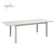 White Aluminum Extendable Patio Dining Table for 6-8 People - 11D26D