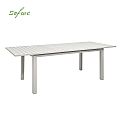 White Aluminum Extendable Patio Dining Table for 6-8 People - 11D26D
