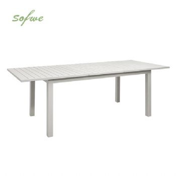 White Aluminum Extendable Patio Dining...