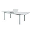White Aluminum Extendable Patio Dining Table for 6-8 People - 11D26D
