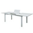 White Aluminum Extendable Patio Dining Table for 6-8 People - 11D26D