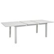 White Aluminum Extendable Patio Dining Table for 6-8 People - 11D26D