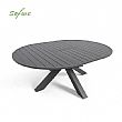 HF Patios Wholesale Round Extendable Aluminum Outdoor Dining Table with Butterfly Extension - 11D26L