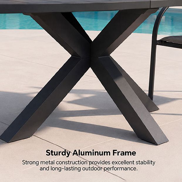 HF Patios Wholesale Round Extendable Aluminum Outdoor Dining Table with Butterfly Extension - 11D26L