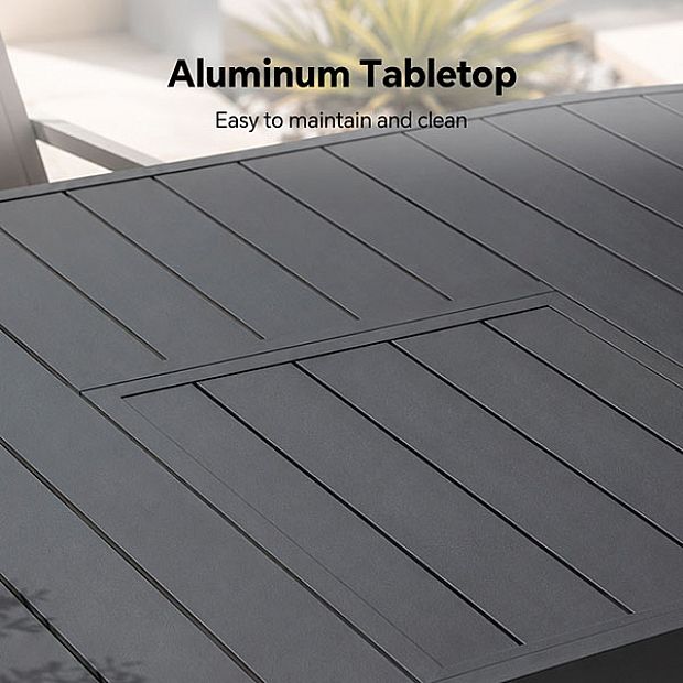 HF Patios Wholesale Round Extendable Aluminum Outdoor Dining Table with Butterfly Extension - 11D26L
