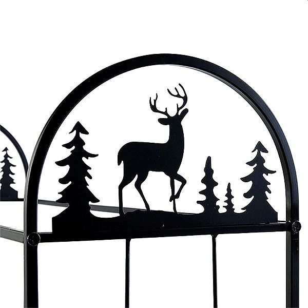 Firewood Rack Log Stand with Reindeer Patterns - 12H01D