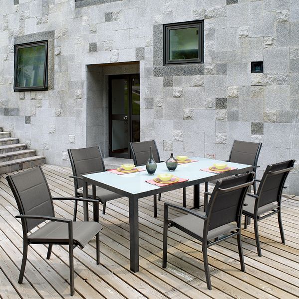 Grey 7-Piece Aluminum Outdoor Dining Set - 11D01A