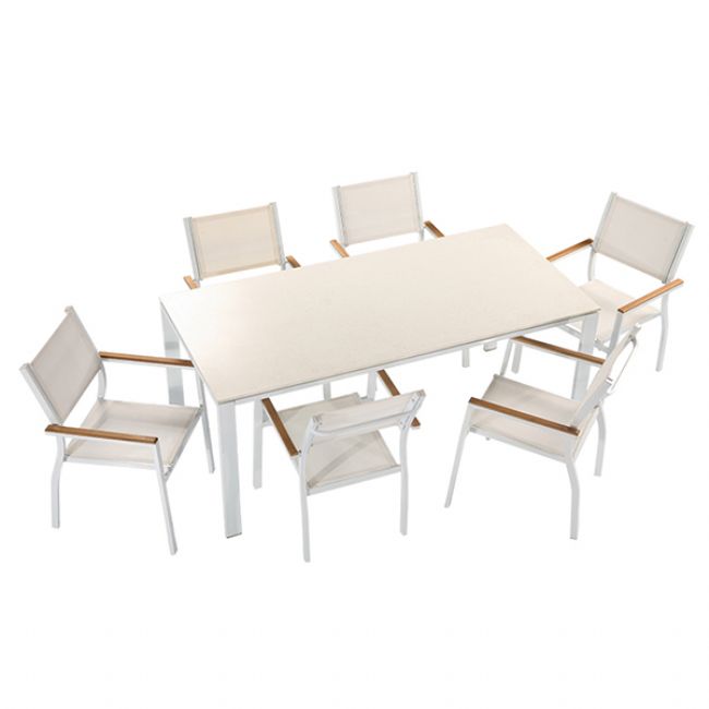 5-Piece Textilene Outdoor Dining Table and Chair Set - 11D01C