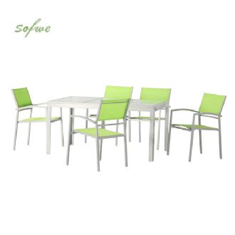 Green 6-Piece Aluminum Outdoor Dining Set