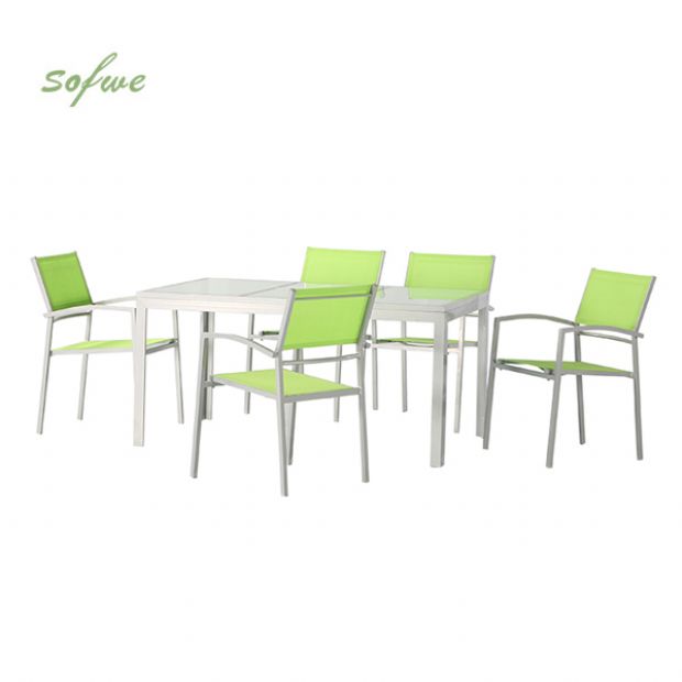 Green 6-Piece Aluminum Outdoor Dining Set - 11D01D
