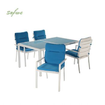 Blue 6-Piece Aluminum Outdoor Dining Set