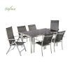 6-Person Outdoor Dining Table Set with Glass Top - 11D01G