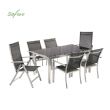 6-Person Outdoor Dining Table Set with Glass Top - 11D01G