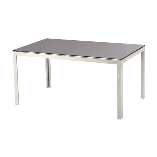6-Person Outdoor Dining Table Set with Glass Top - 11D01G