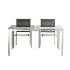 6-Person Outdoor Dining Table Set with Glass Top - 11D01G