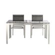 6-Person Outdoor Dining Table Set with Glass Top - 11D01G