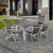 6-Person Outdoor Dining Table Set with Glass Top - 11D01G