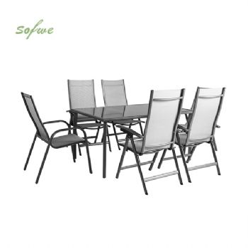 7-piece Textilene Garden Dining Table...
