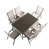 7-piece Textilene Garden Dining Table and Chair Set - 11D01H