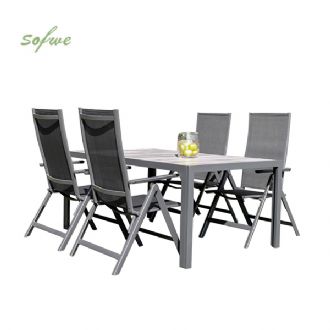 5 Pieces Aluminum Garden Dining Furniture Set