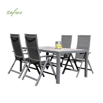 5 Pieces Aluminum Garden Dining Furniture Set