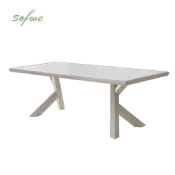 Outdoor 6-seater Aluminum Alloy Rectangular Dining Table...