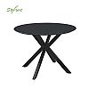 Outdoor Round Patio Dining Table with 5mm Frosted Printed Glass Tabletop - 11D26F