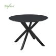 Outdoor Round Patio Dining Table with 5mm Frosted Printed Glass Tabletop - 11D26F