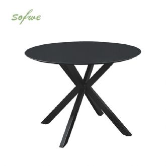 Outdoor Round Patio Dining Table with 5mm Frosted Printed...