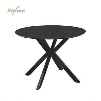 Outdoor Round Patio Dining Table with 5mm Frosted Printed...