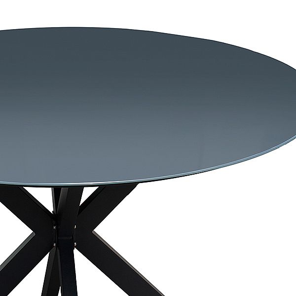 Outdoor Round Patio Dining Table with 5mm Frosted Printed Glass Tabletop - 11D26F