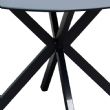 Outdoor Round Patio Dining Table with 5mm Frosted Printed Glass Tabletop - 11D26F