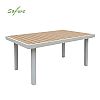 Outdoor Rectangular Patio Dining Table with Heat Transfer WPC Tabletop - 11D26G