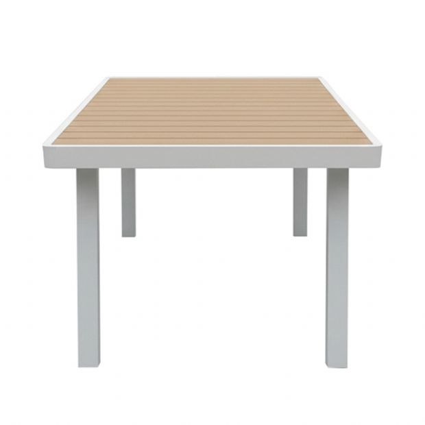 Outdoor Rectangular Patio Dining Table with Heat Transfer WPC Tabletop - 11D26G